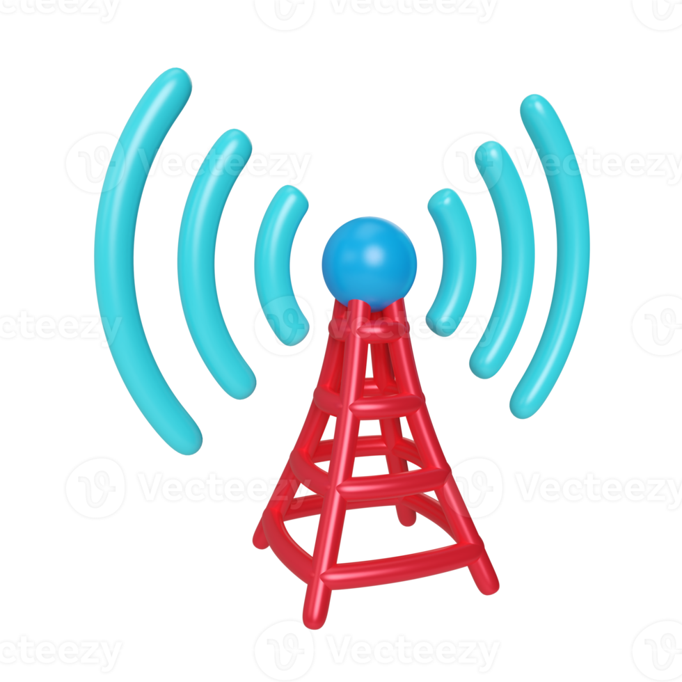 Symbol für 3D-Illustration des Internetdienstanbieters png