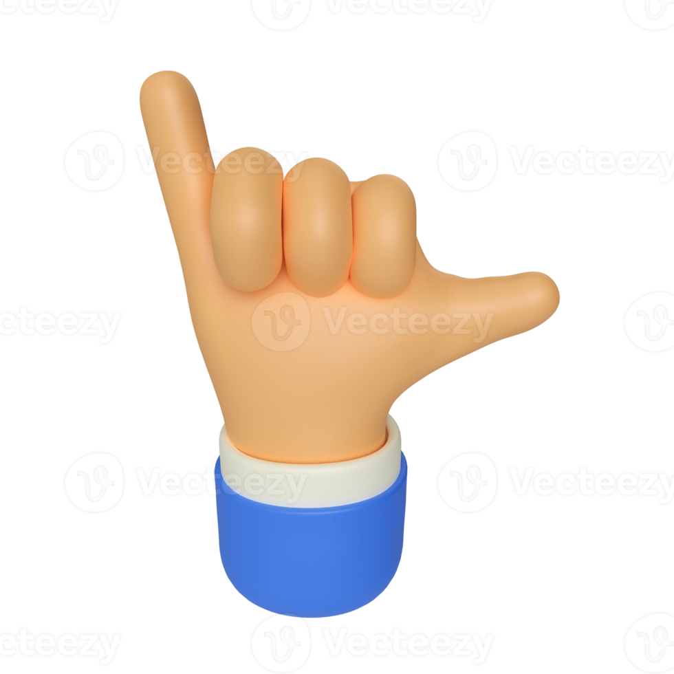 Call Me Hand Gesture 3D Render Illustration png