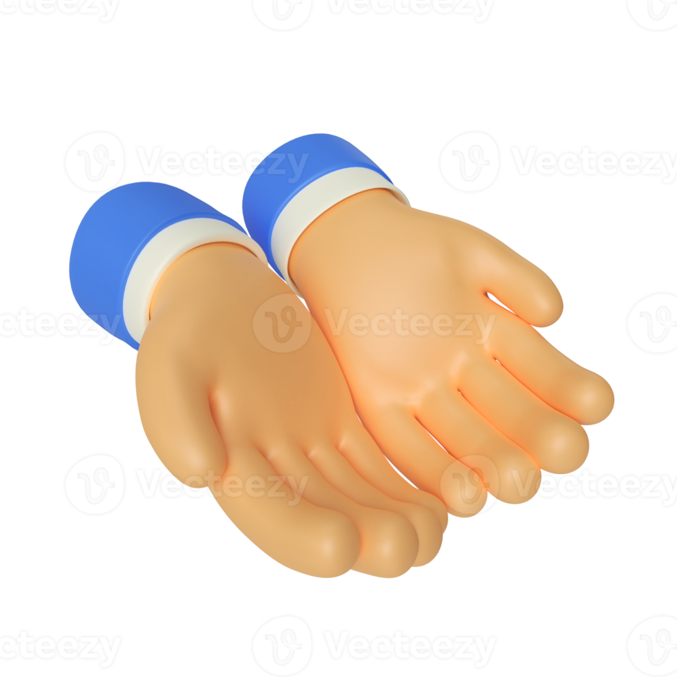 Cupped Hand Gesture 3D Render Illustration png