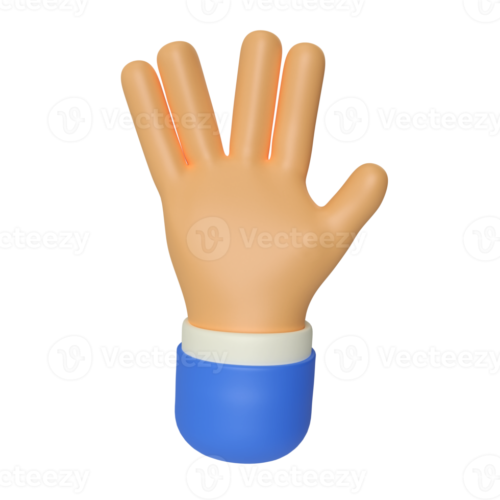 Vulcan Salute Hand Gesture 3D Render Illustration png