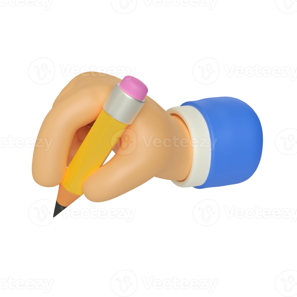 Writing Hand Gesture 3D Render Illustration png