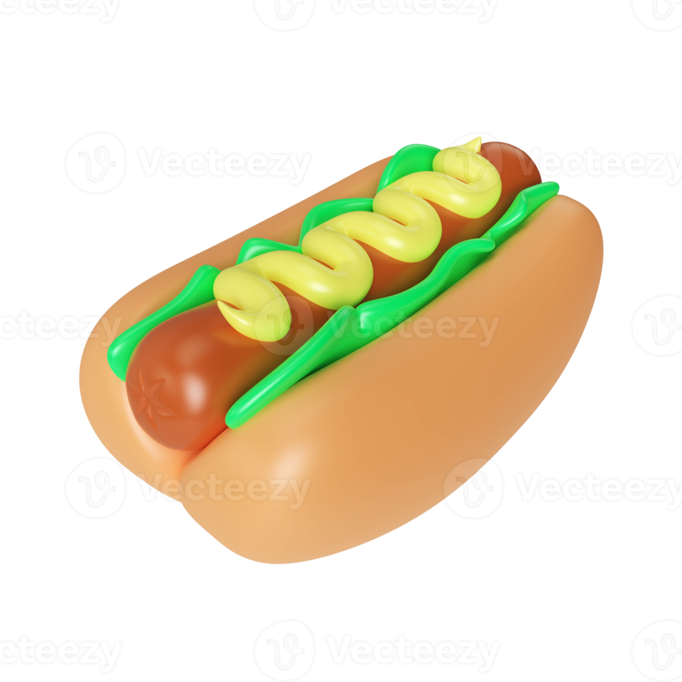 Hotdog 3D Illustration Icon png