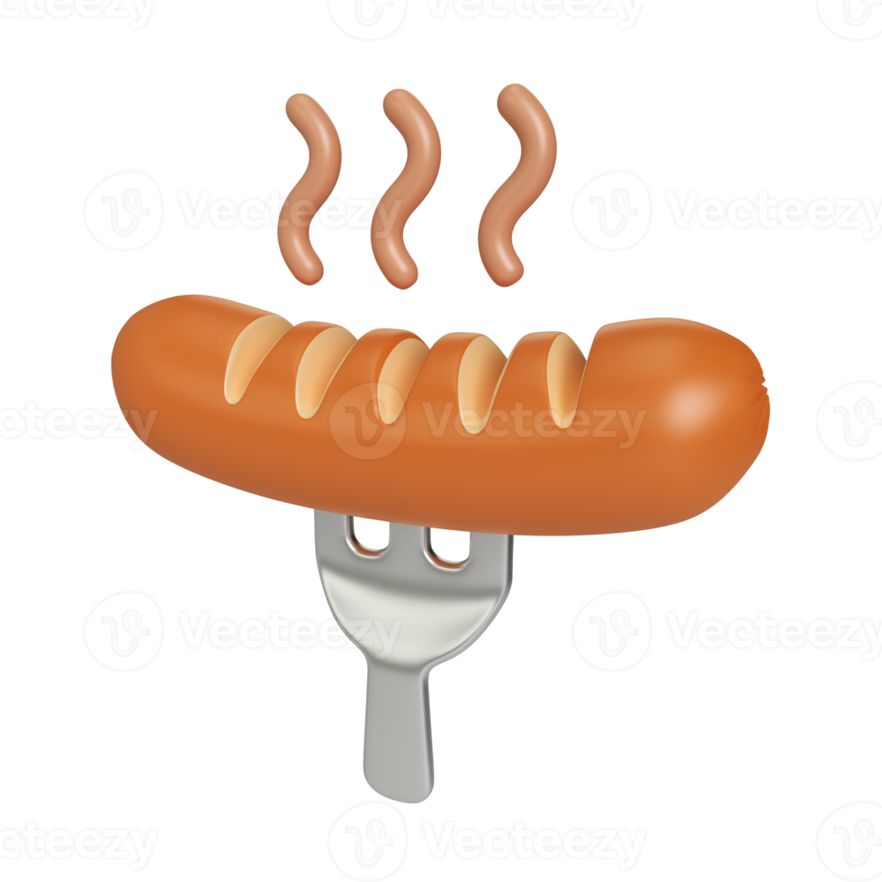 Sausage 3D Illustration Icon png