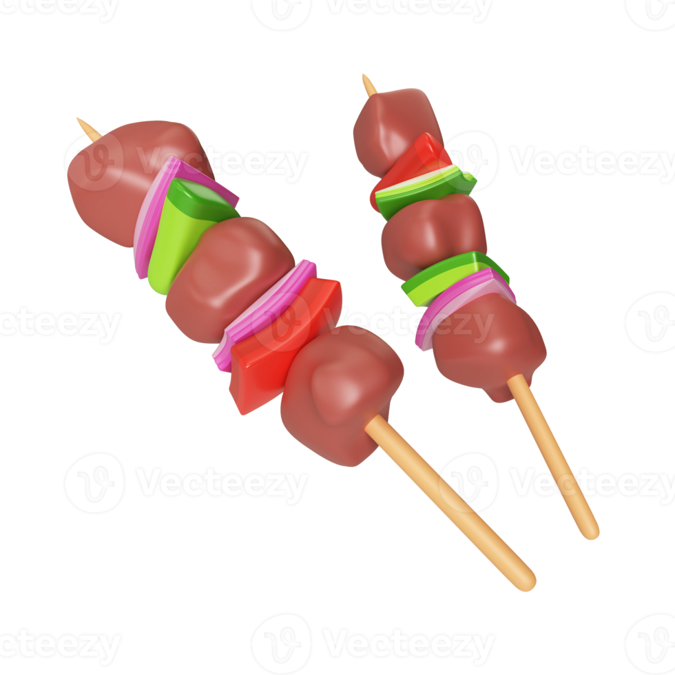 icono de ilustración 3d de pincho de kebab png