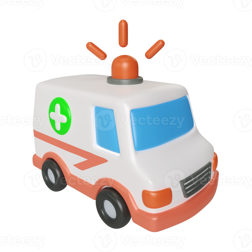 Ambulance 3D Illustration Icon png