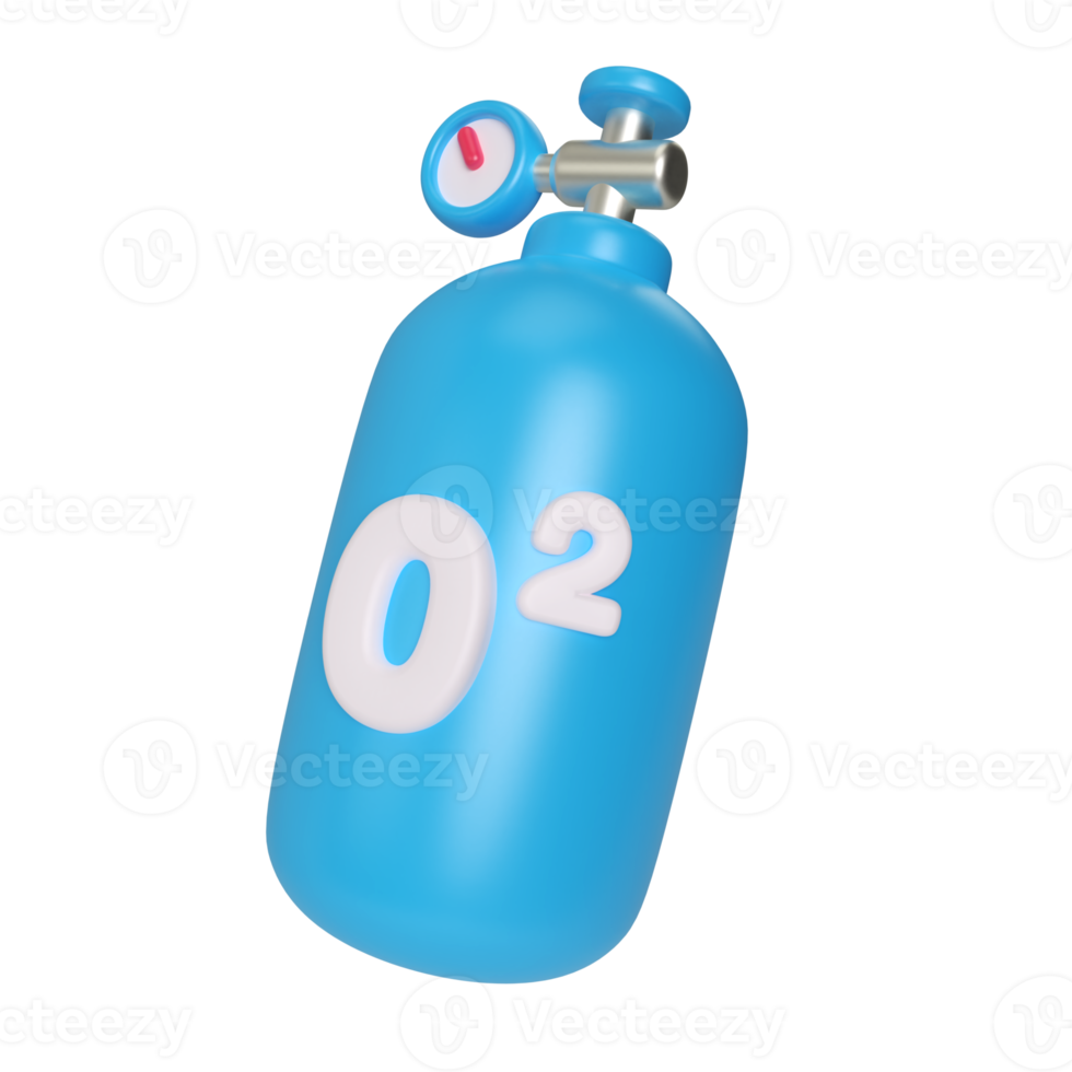 Oxygen Gas Tank 3D Illustration Icon png