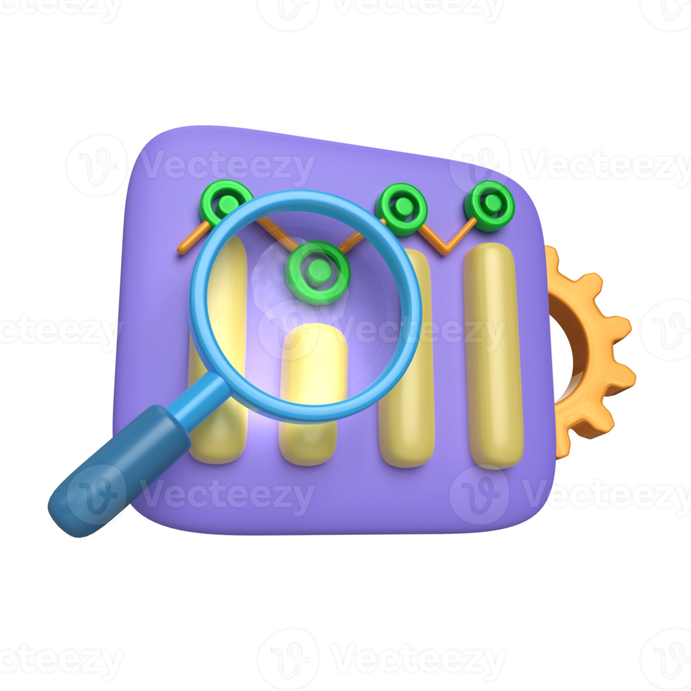 data analysis 3d render png