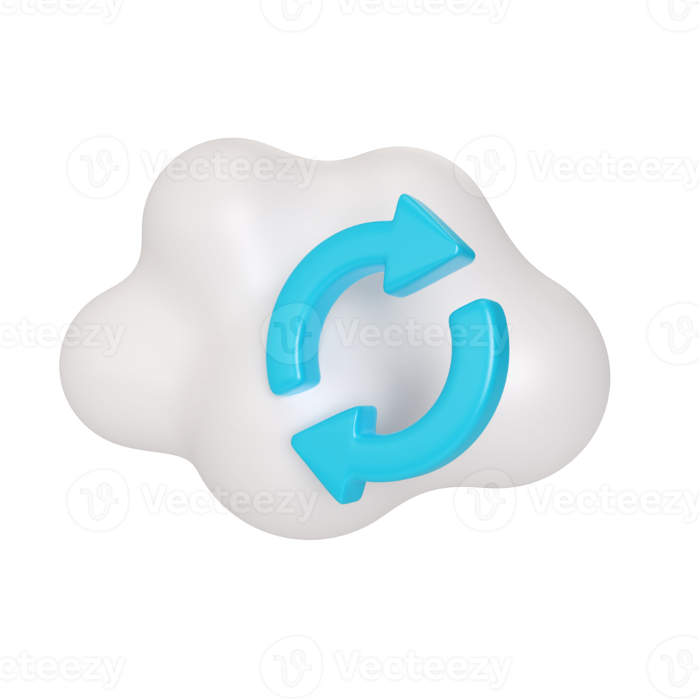 Cloud sync Icons 3D Illustration Icon png