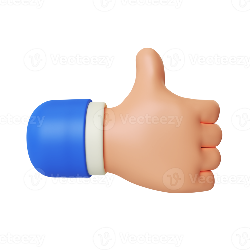 3D Render Hand Gesture Like png