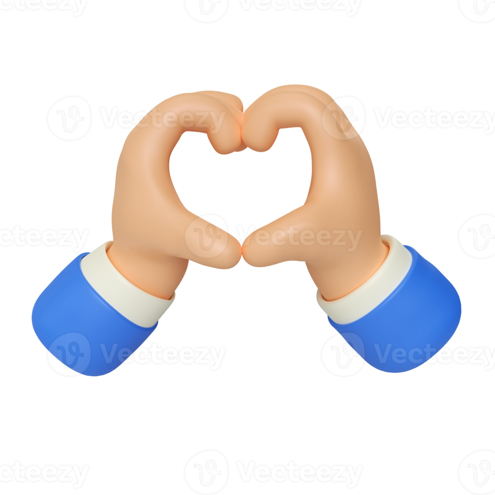 Love Hand Gesture 3D Render Illustration png