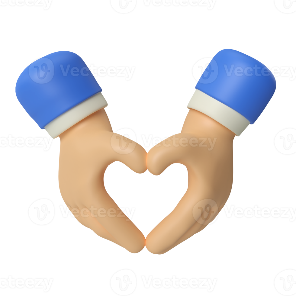 Reversed Love Hand Gesture 3D Render Illustration png