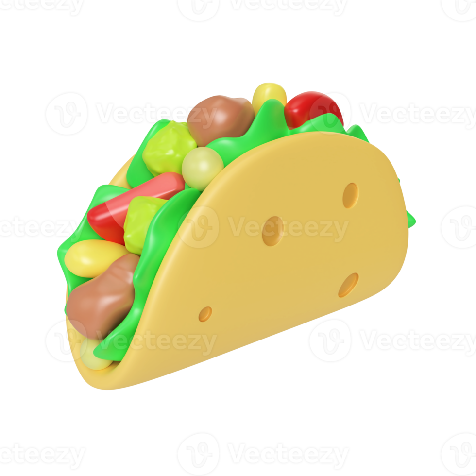 Taco 3D Illustration Icon png