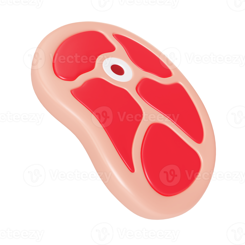 icono de ilustración 3d de carne cruda png