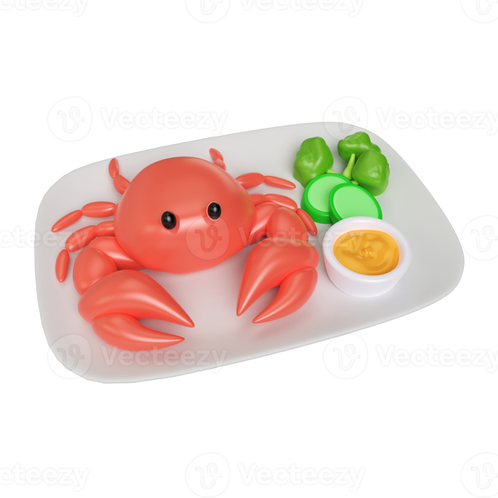 Fried Crab 3D Illustration Icon png