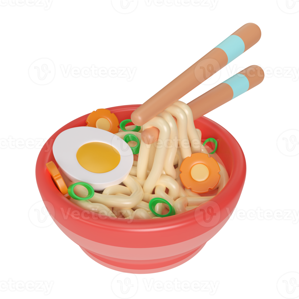 icono de ilustración 3d de fideos png