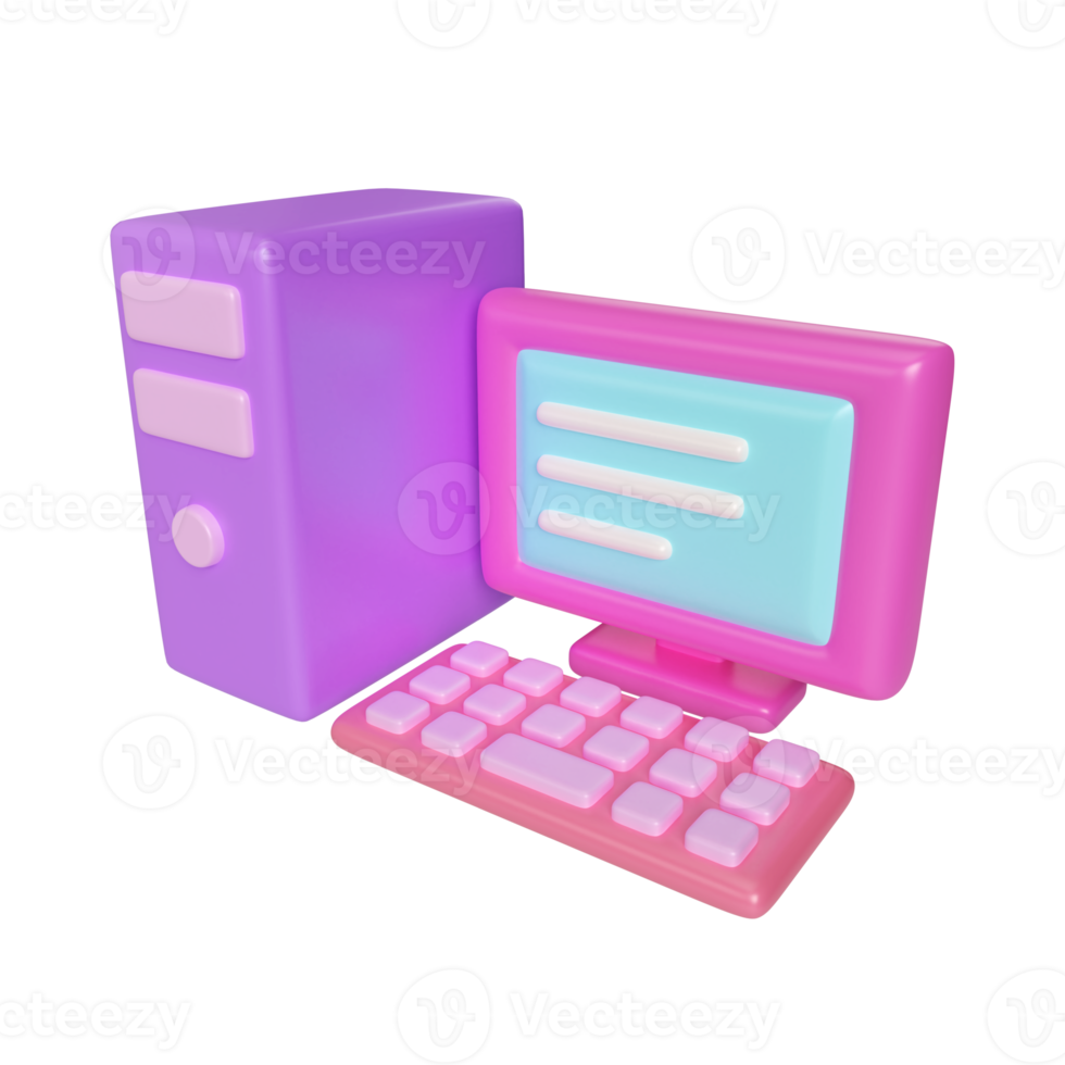 Computer 3D Render Illustration png