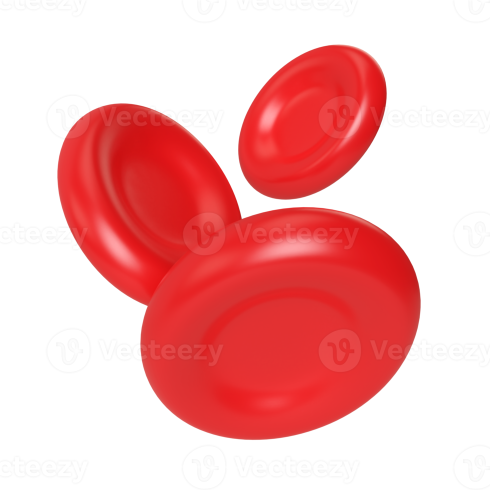 Symbol für 3D-Illustration der roten Blutkörperchen png