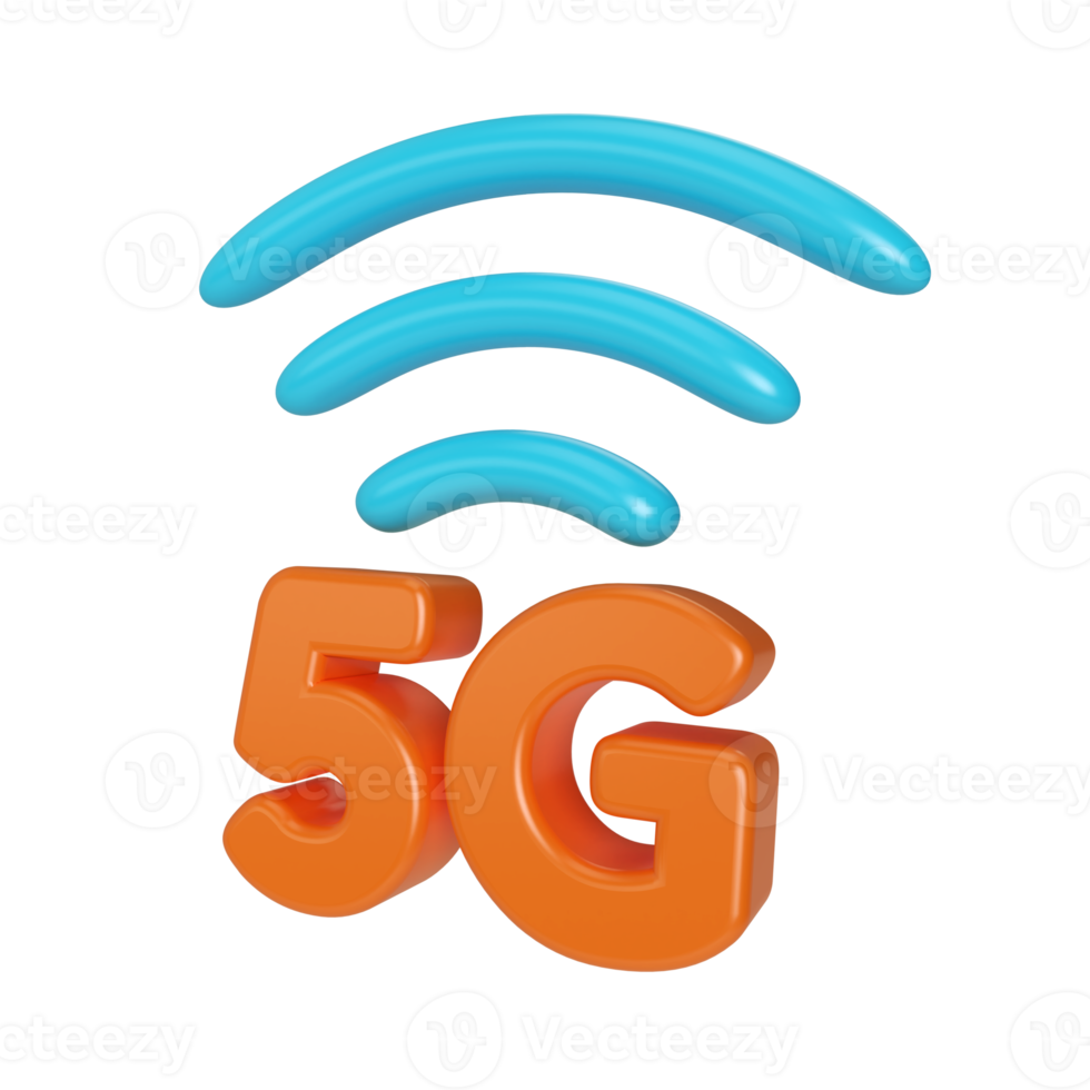 ícone de ilustração 3d 5g png