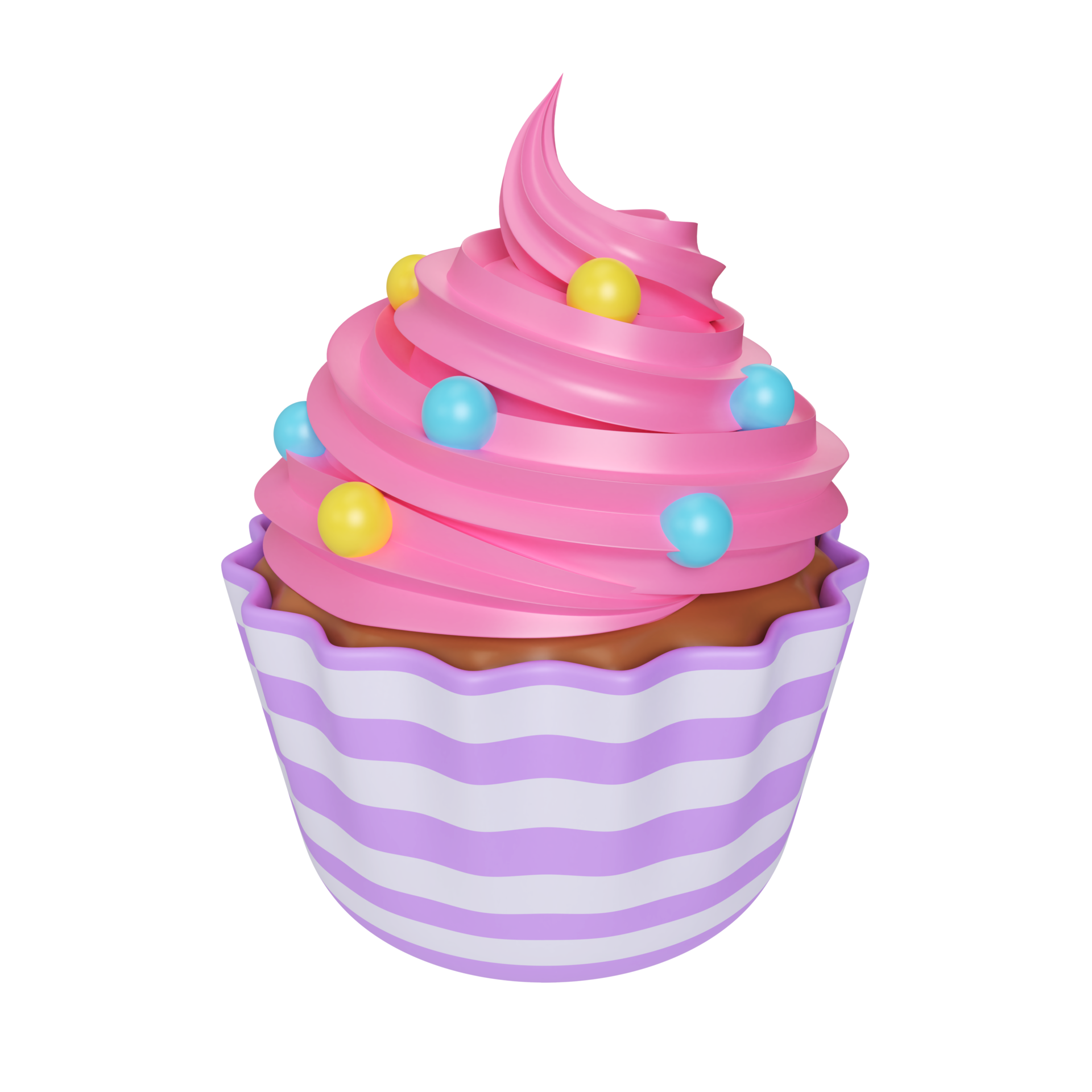 Cupcake 3D Illustration Icon 9636869 PNG