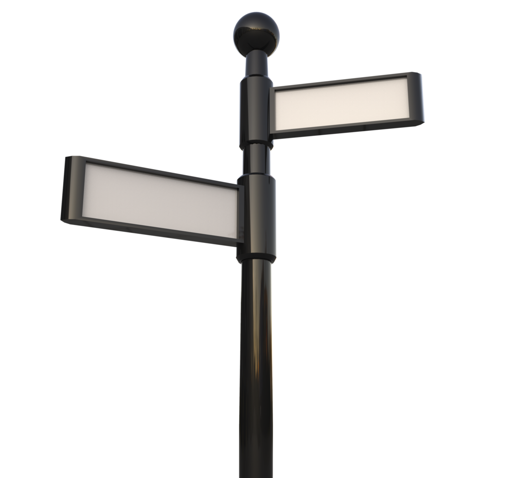 Black Direction Pole 3D Render png