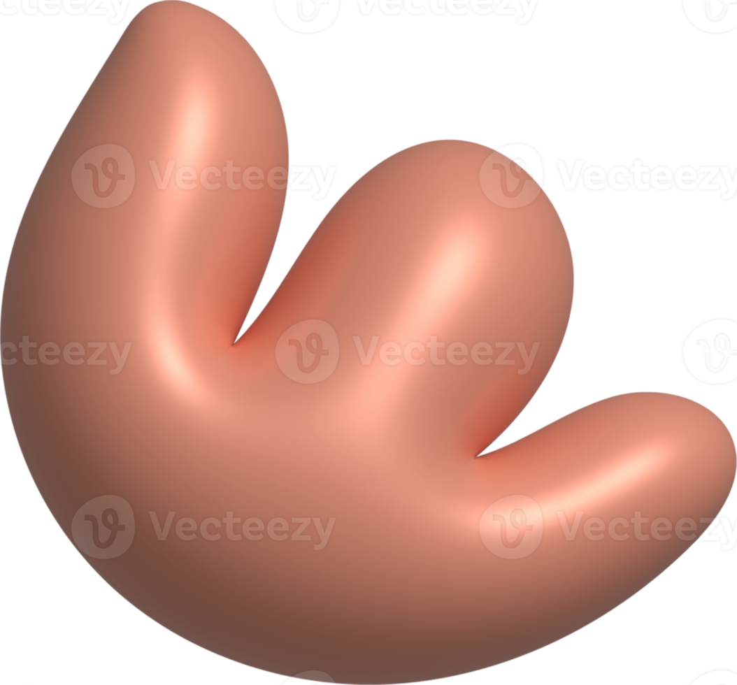 elemento di forme organiche 3d png