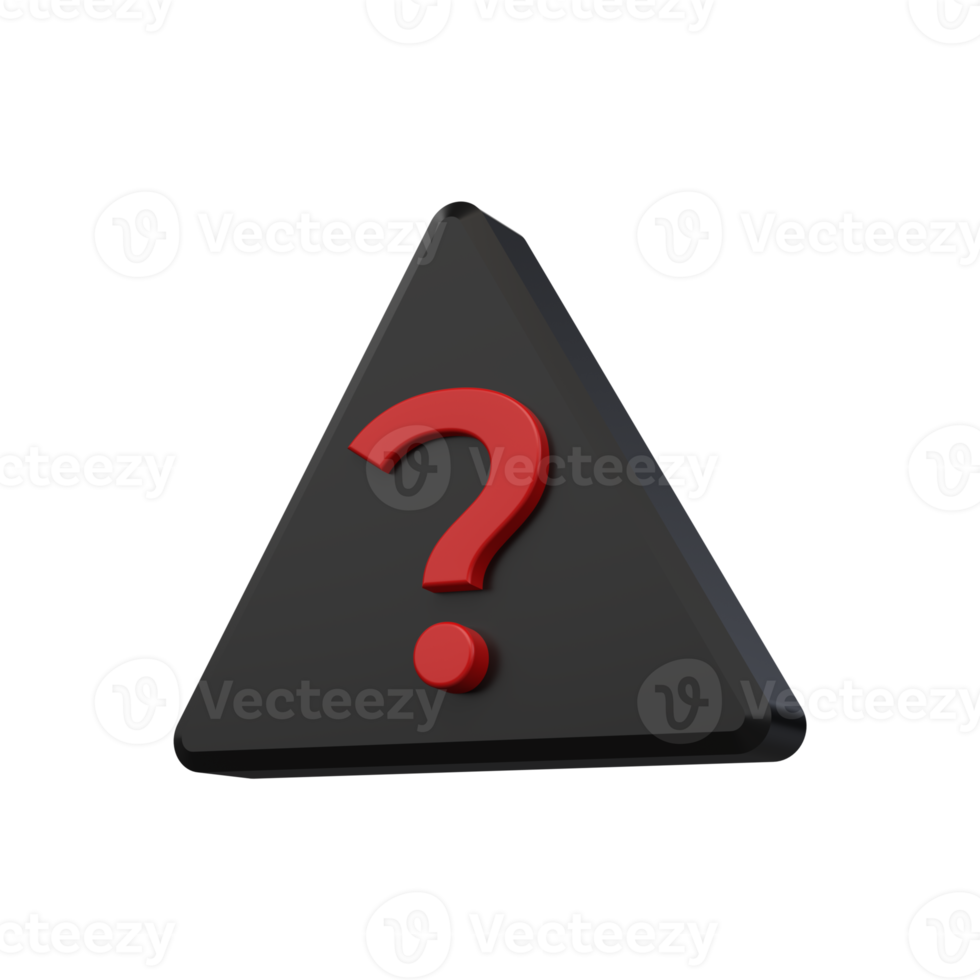 3d triangle question mark png