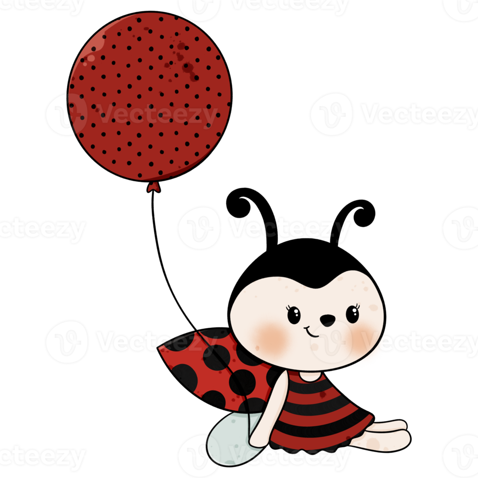 Cute ladybug cartoon design character 9636966 PNG