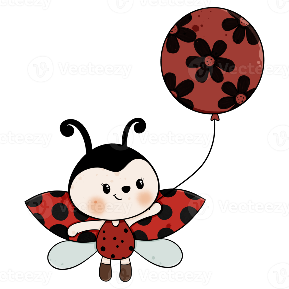 Cute ladybug cartoon design character 9636971 PNG