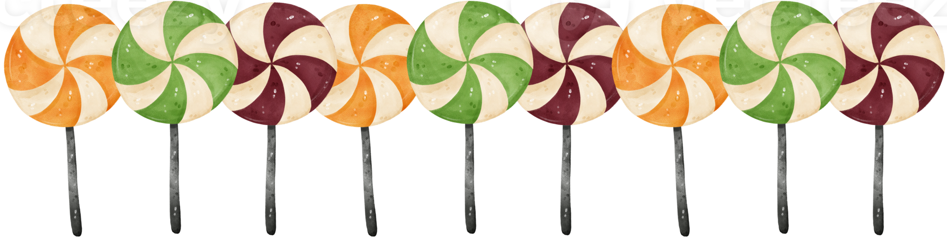 söt akvarell halloween lollipop godis tecknad handritad png