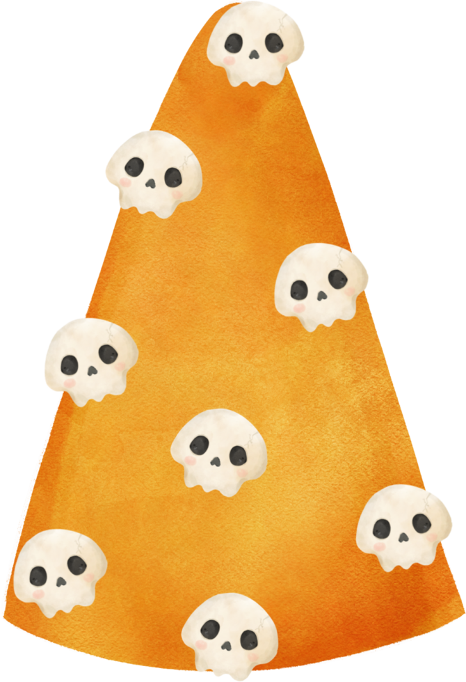 dibujo a mano de sombrero de fiesta de halloween acuarela png