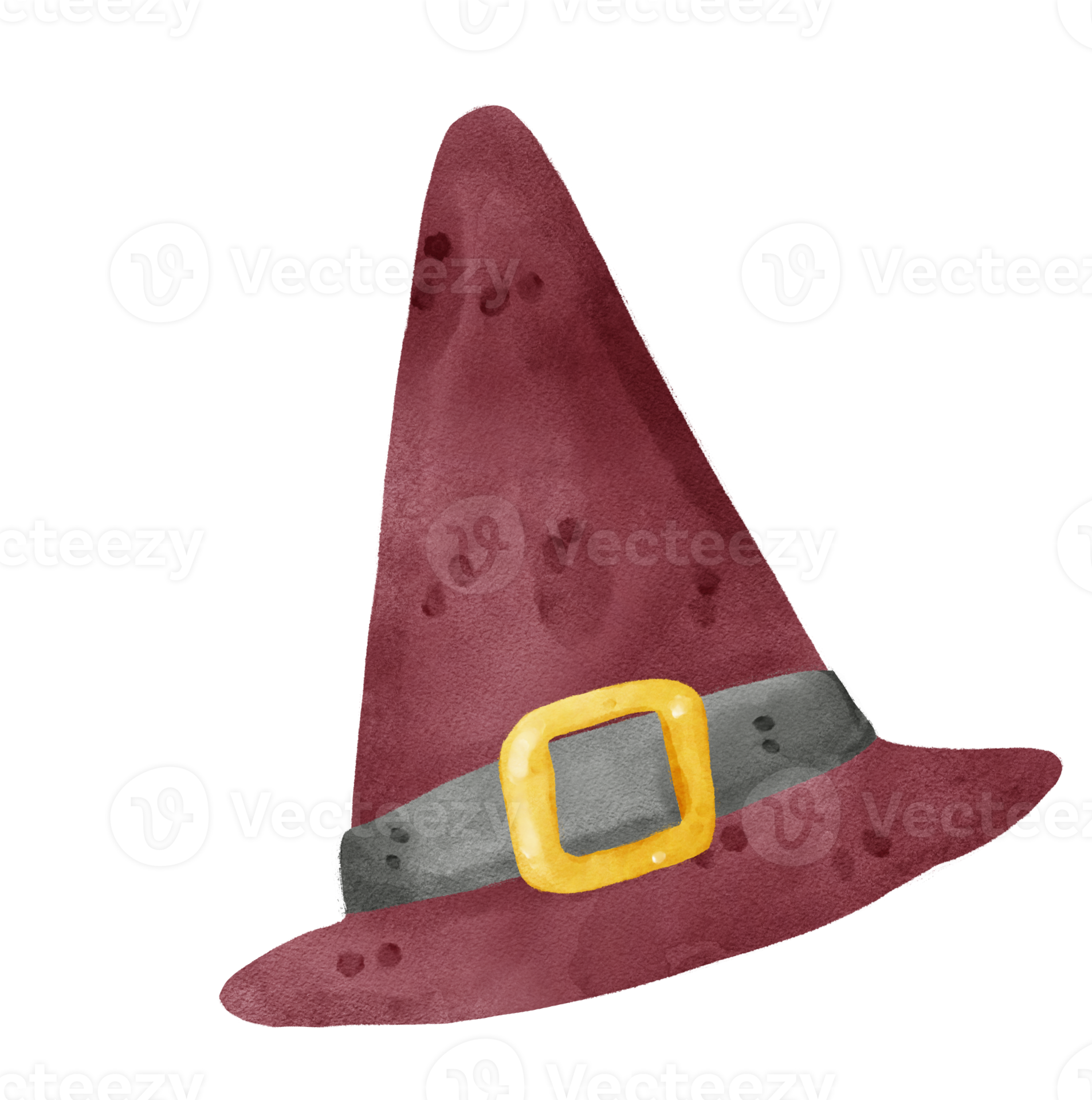 Free Watercolor Halloween witch hat dark red 9637308 PNG with