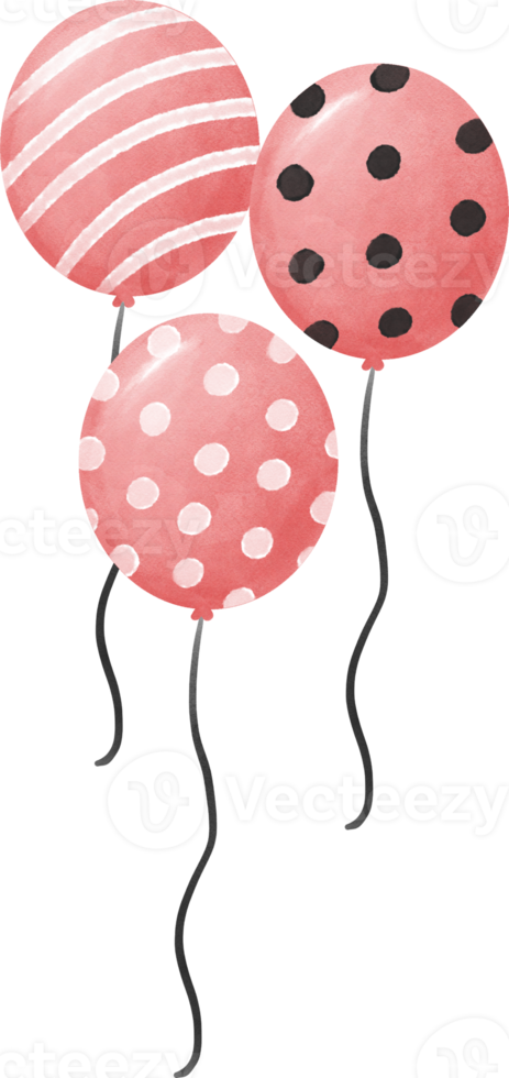 bunch of watercolor Halloween pink balloons party png