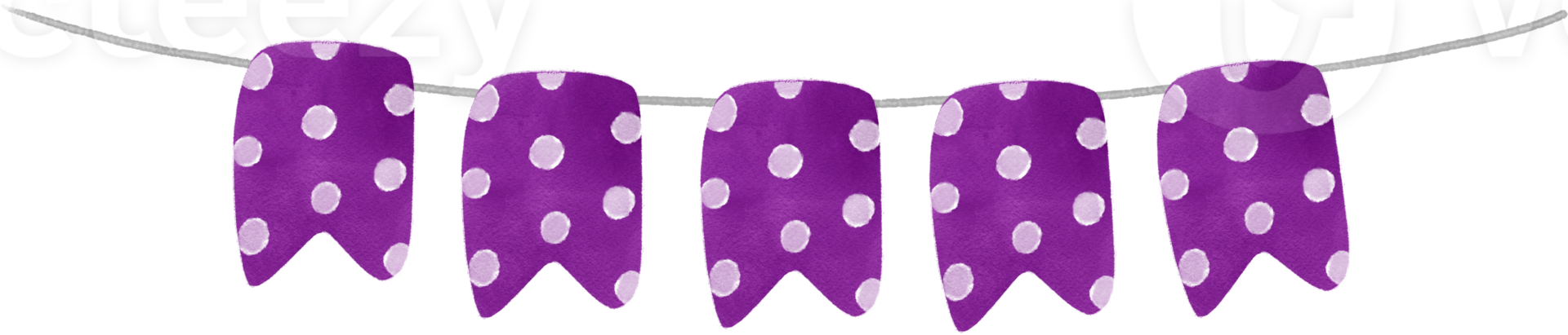 Violet Halloween flag banner garland watercolor png