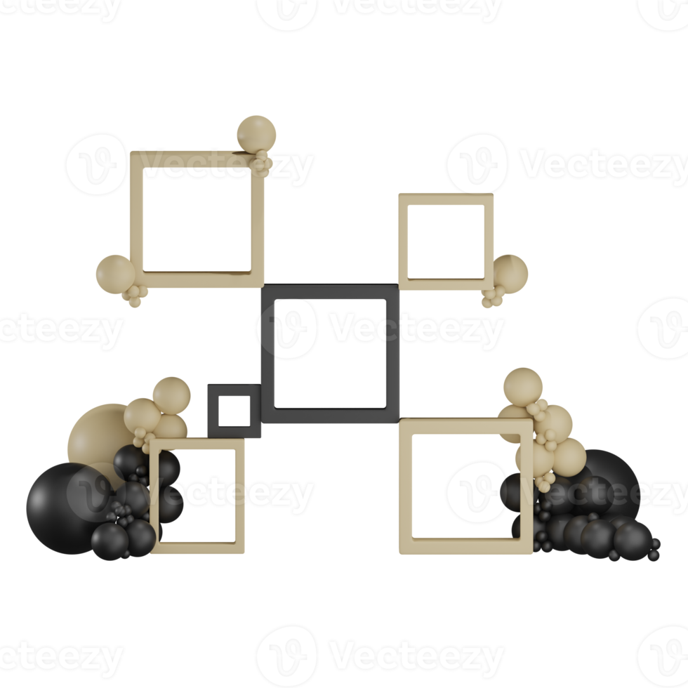 Illustration de décoration géométrique de mariage 3d avec fond transparent rendu 3d png