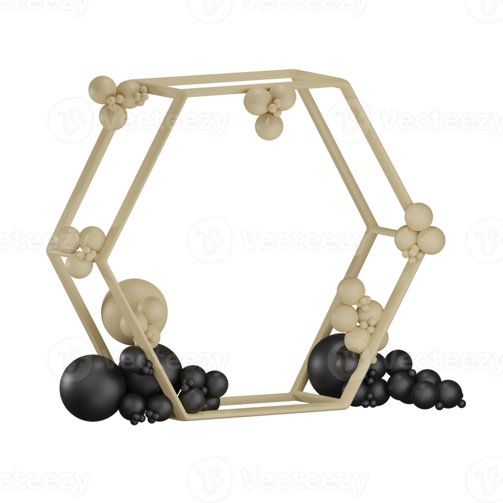 Illustration de décoration géométrique de mariage 3d avec fond transparent rendu 3d png