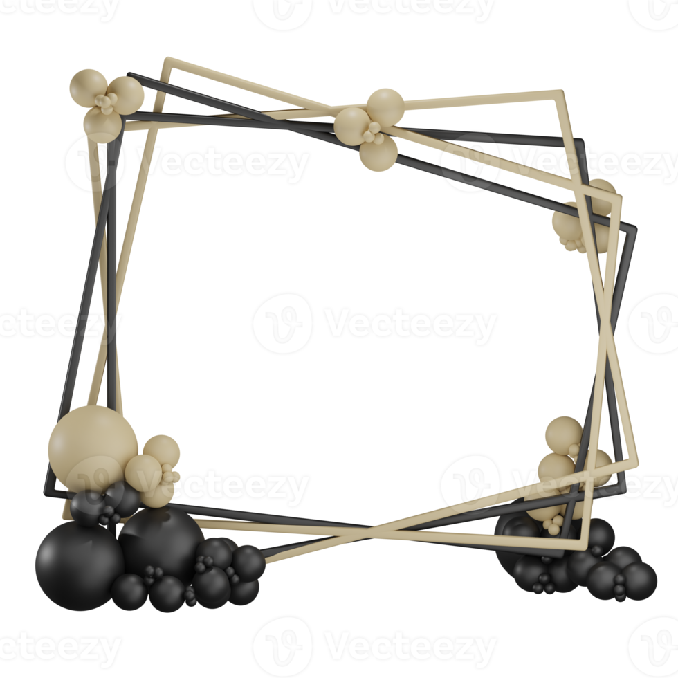 Ilustración de decoración geométrica de boda 3d con render 3d de fondo transparente png