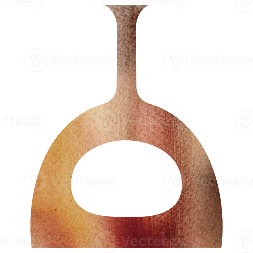 Watercolor brown boho ceramic vase png
