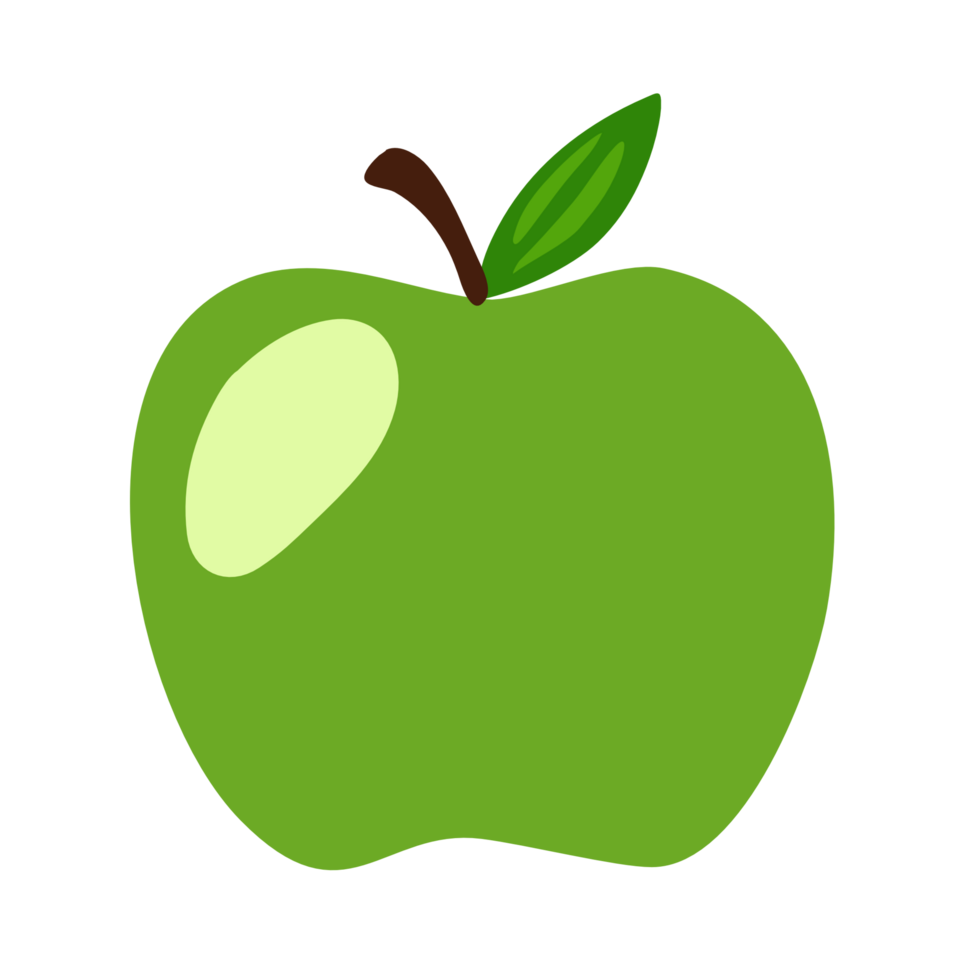 Bright green apple fruit PNG file for easy image decoration