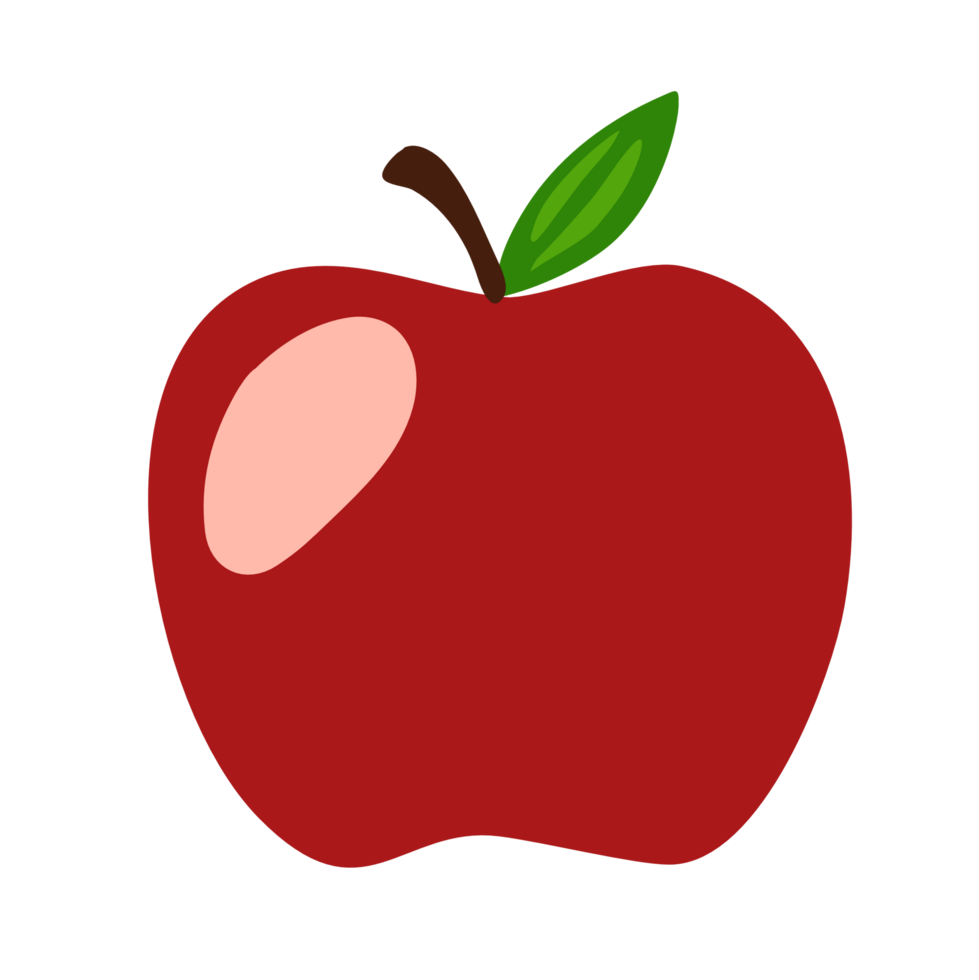Bright red apple fruit PNG file