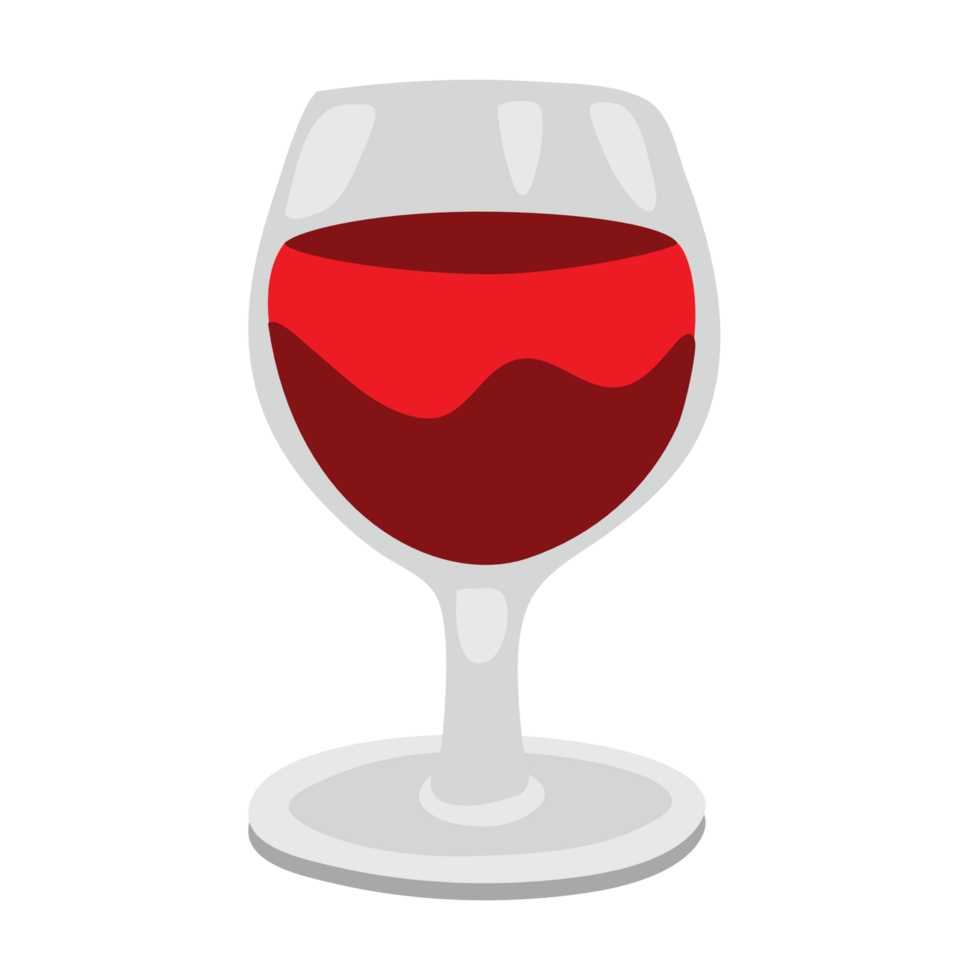 fichier png de dessin animé mignon de verre de vin rouge