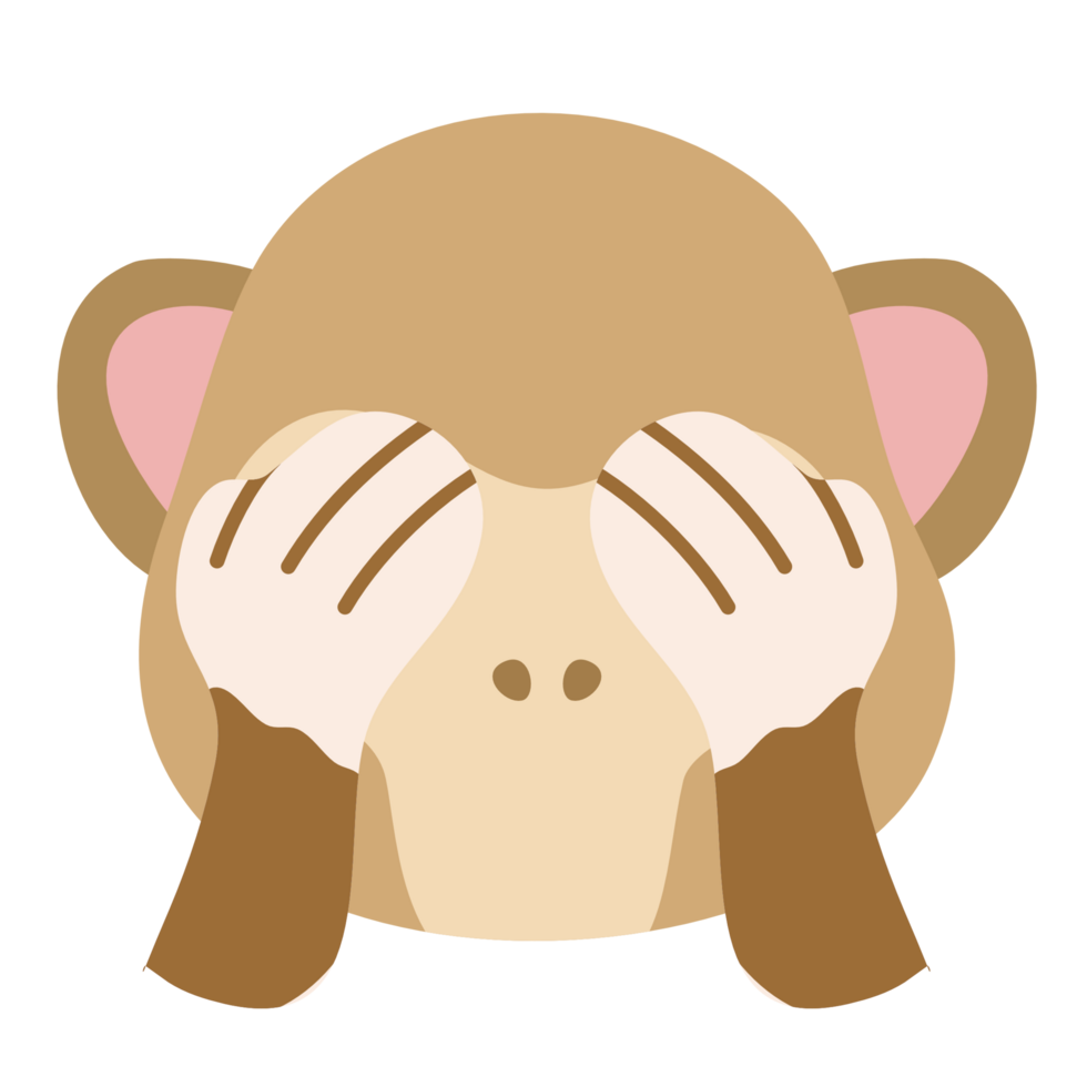 monkey closed eyes cartoon cute animal PNG file
