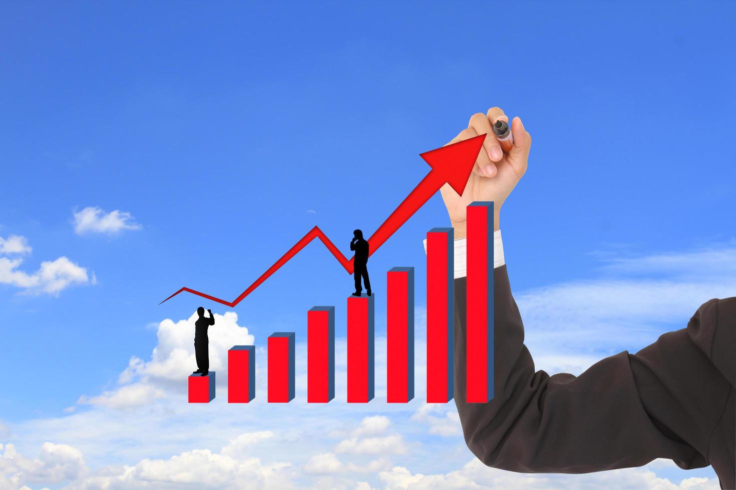 business concept with a graph and arrow photo