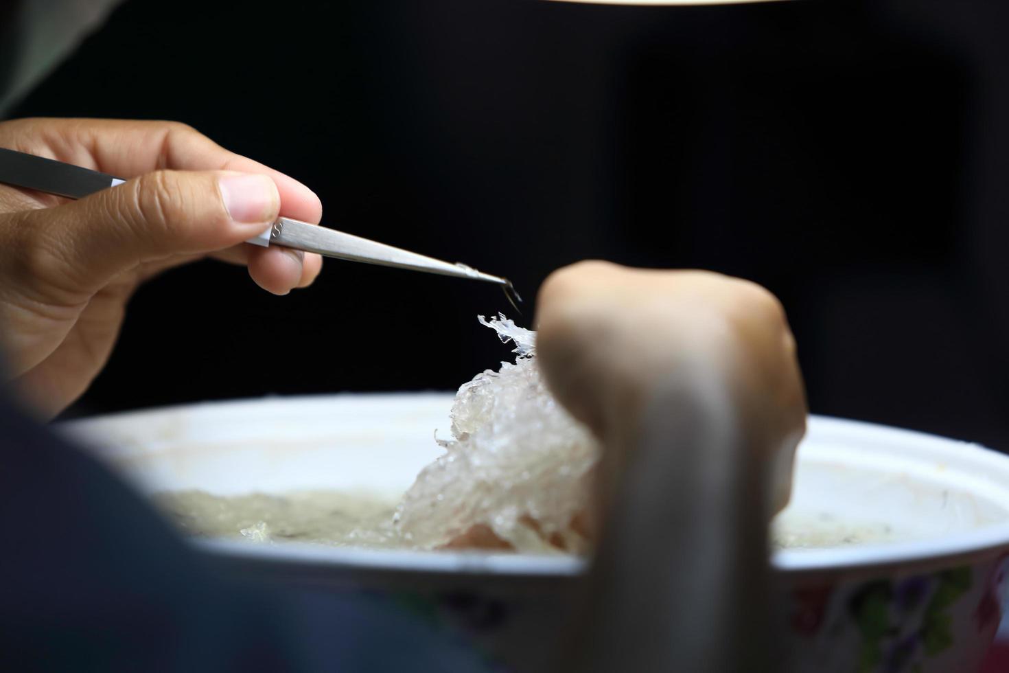 Edible bird's nest Process photo