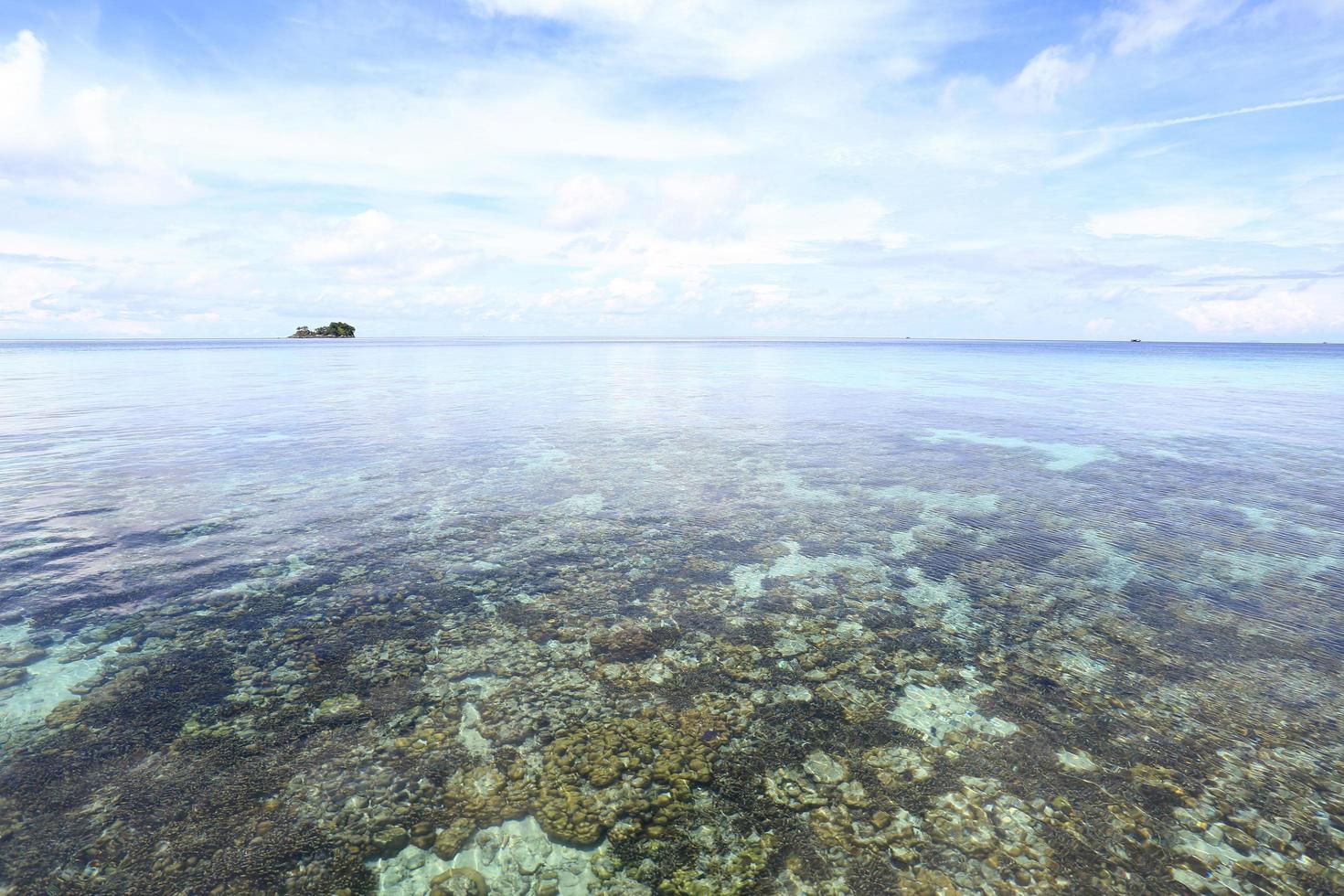 Beautiful sea and beach at tropical island photo