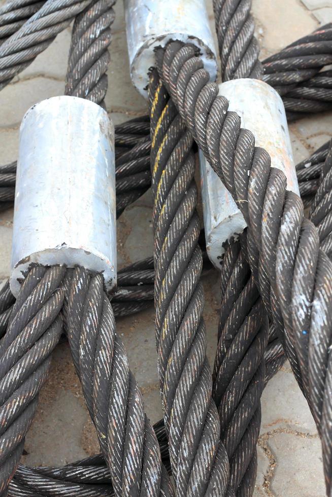 Detail of a galvanized wire rope photo