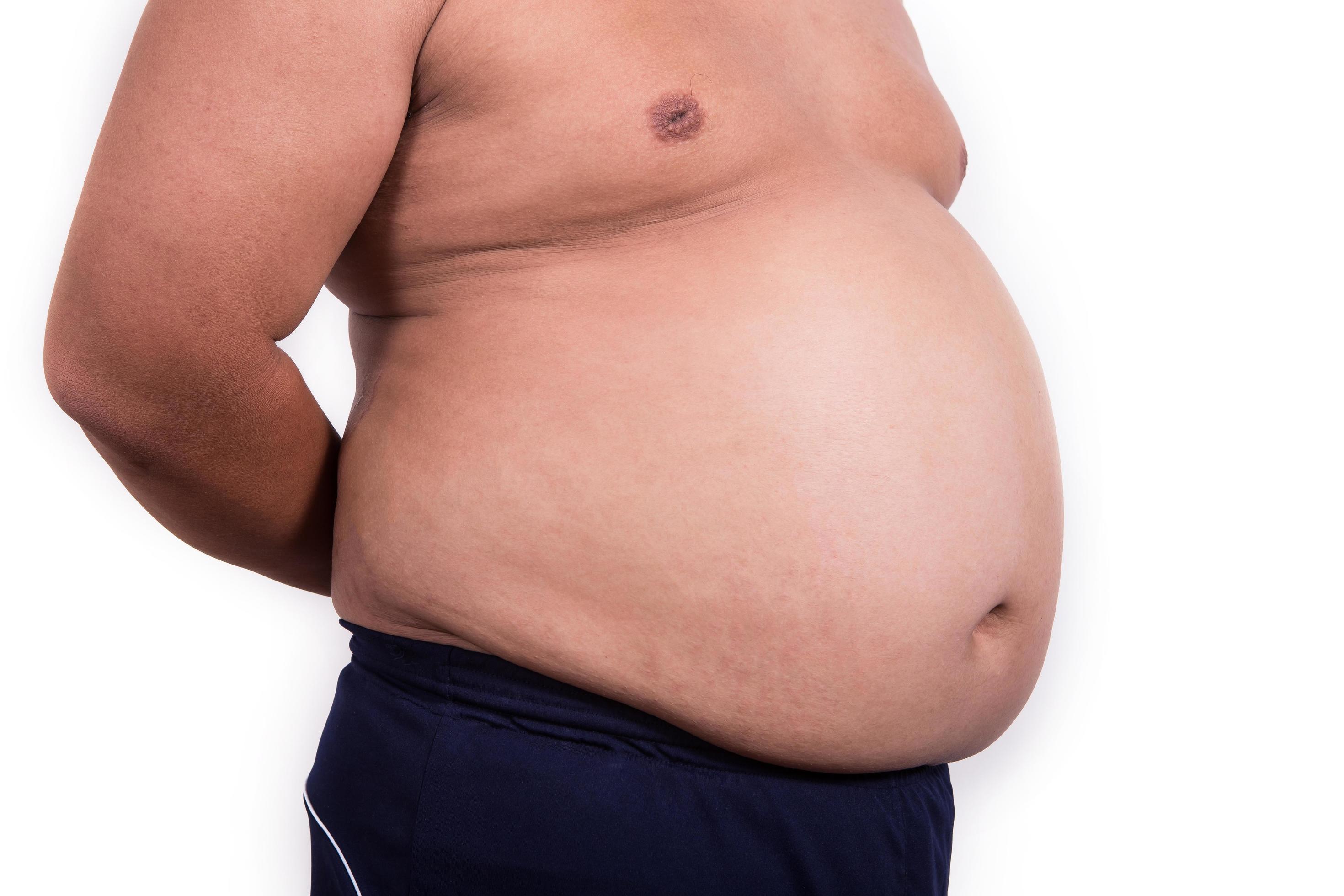 Fat man with a big belly. Diet 9638083 Stock Photo at Vecteezy