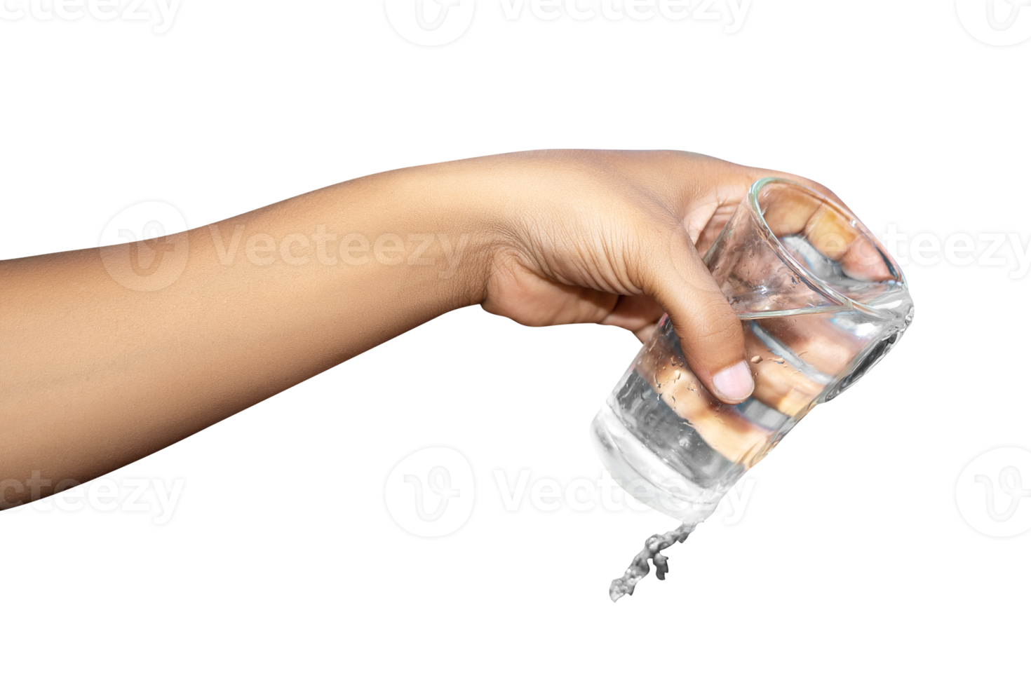 hand holding a Glass of pure water isolated on white background png