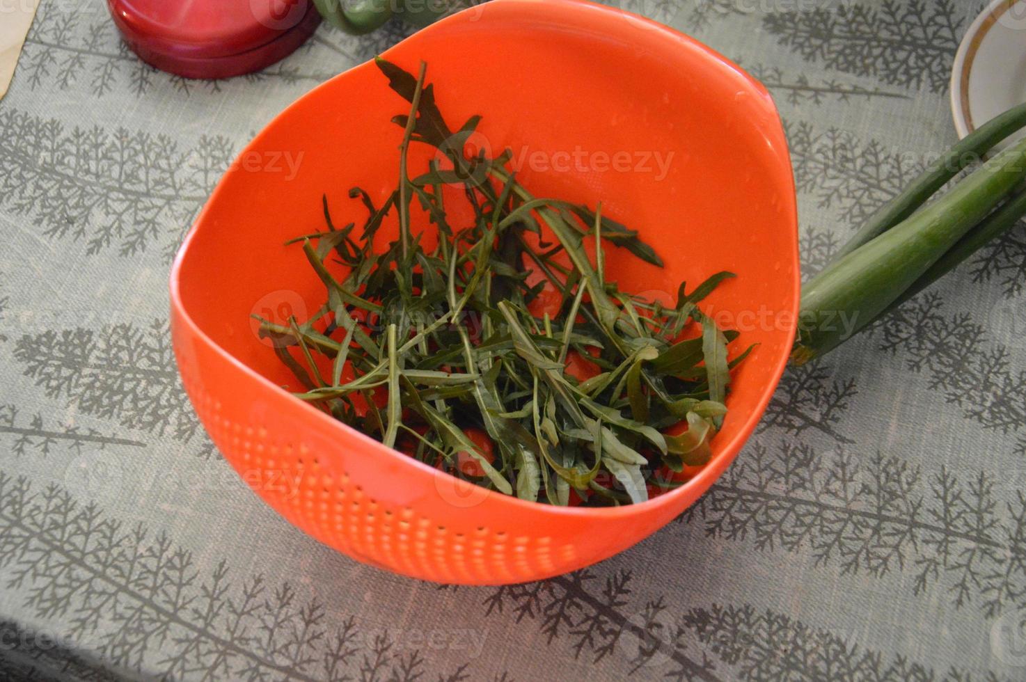 Herb arugula for vegetarians to eat photo
