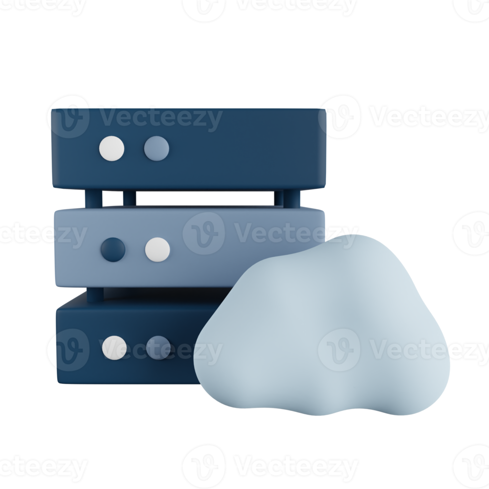 Cloud Database 3D Illustration png