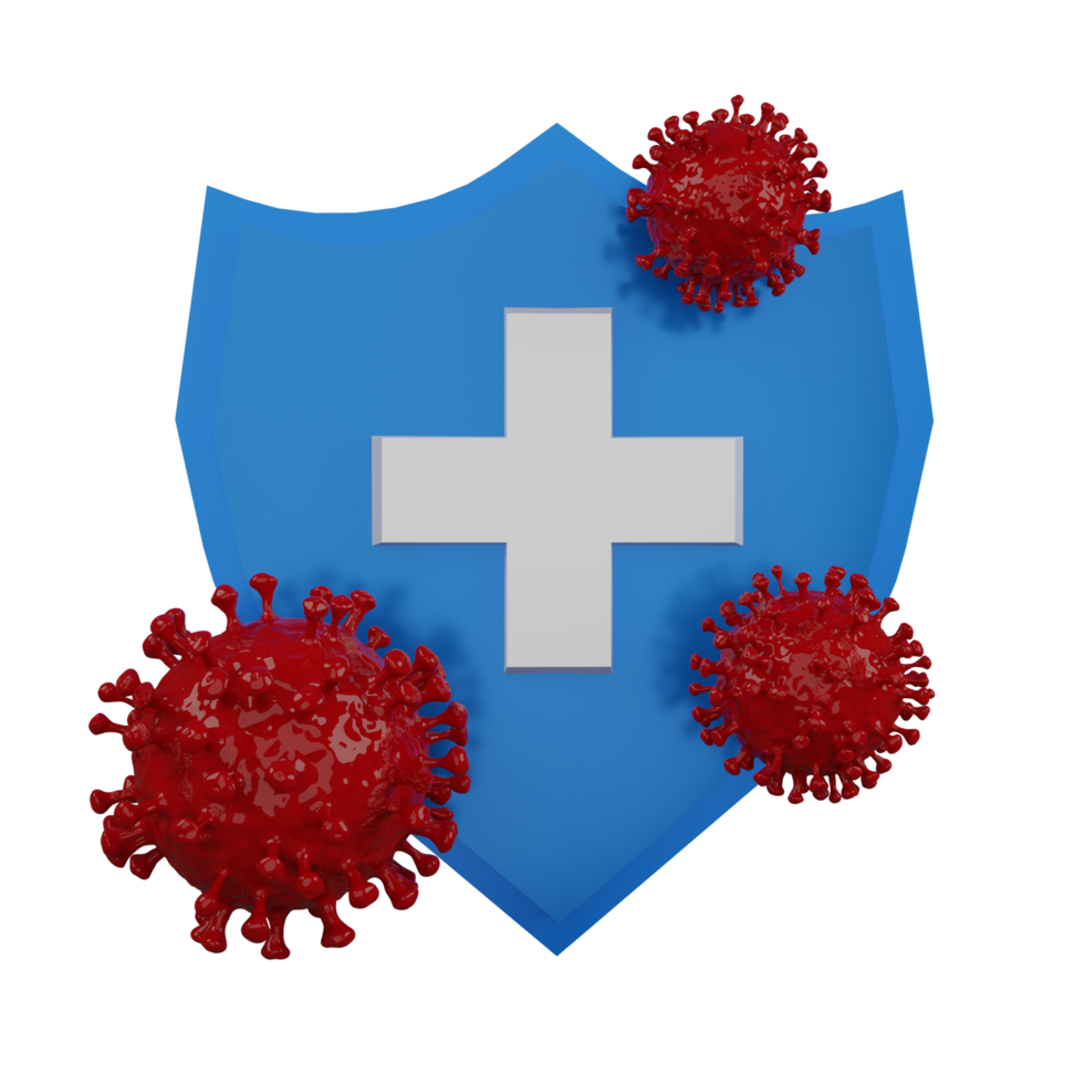 3d shield symbol protects from virus png